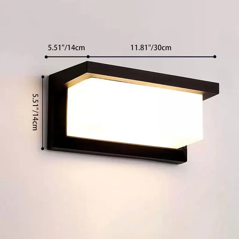 Modern Rectangular LED Sensor Outdoor Waterproof Wall Sconce Lamp Cuvalon