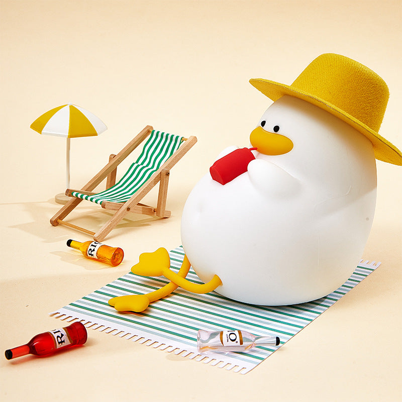 Creative Cartoon Silicone Duck Pat  LED Night Light Table Lamp Cuvalon