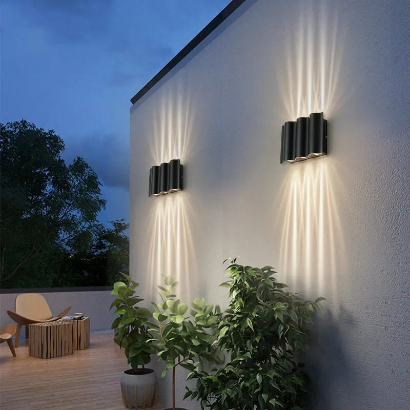 Modern Wave Aluminum Waterproof LED Outdoor Wall Sconce Lamp Cuvalon