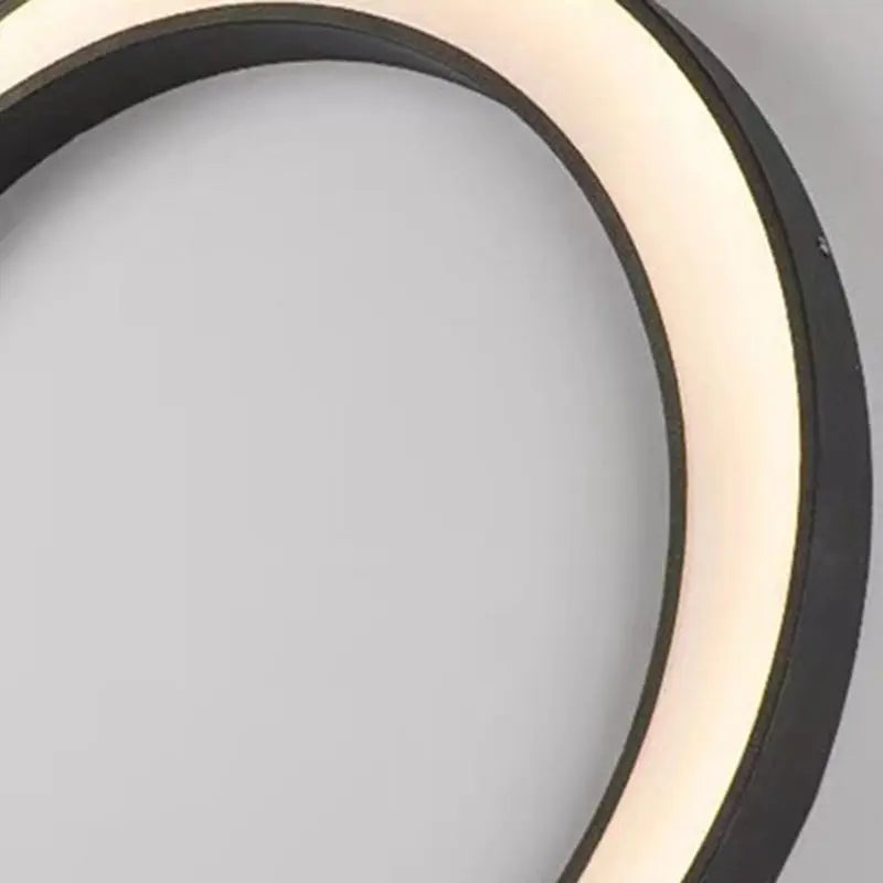 Modern Minimalist Crescent Circle Stainless Steel PC Waterproof LED Wall Sconce Lamp For Outdoor Patio Cuvalon