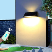 Outdoor Solar Waterproof Rectangular Slant LED Patio Wall Sconce Lamp Cuvalon