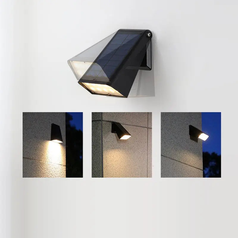 Modern Minimalist Solar Rectangular Trapezoidal ABS PC LED Wall Sconce Lamp For Garden Cuvalon
