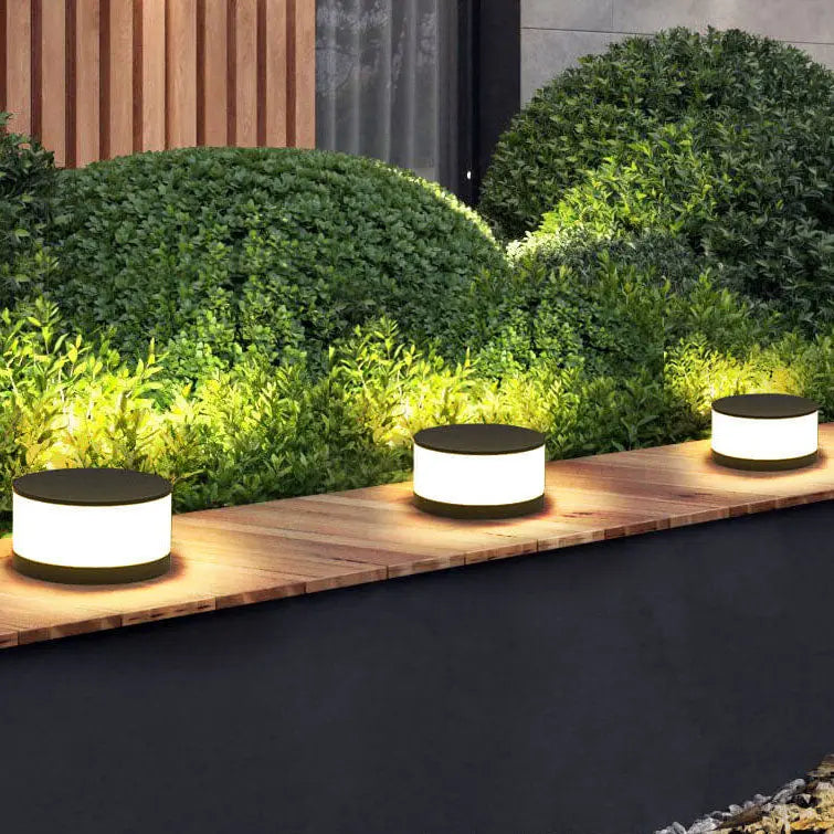 Solar Outdoor Round Column Post Head LED Waterproof Landscape Light Cuvalon