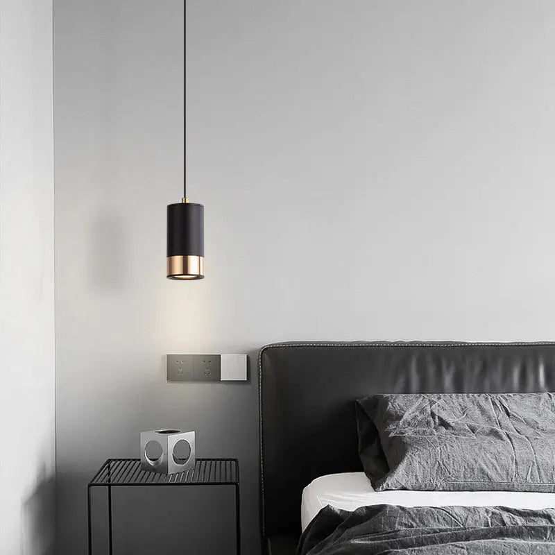Nordic Minimalist Column Iron Mini 1-Light Pendant Light Cuvalon