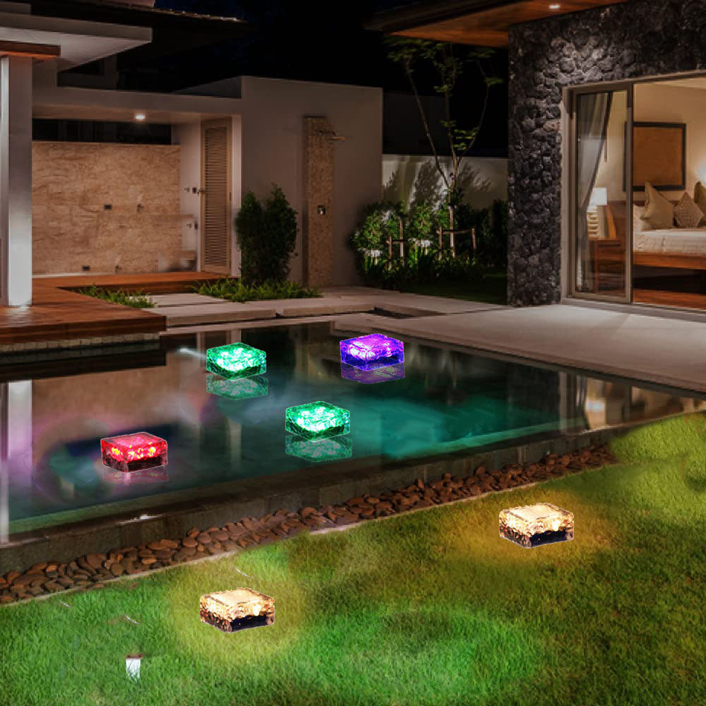 Modern Simplicity Solar ABS Plastic Ice Brick LED Outdoor Landscape Light For Outdoor Patio Cuvalon