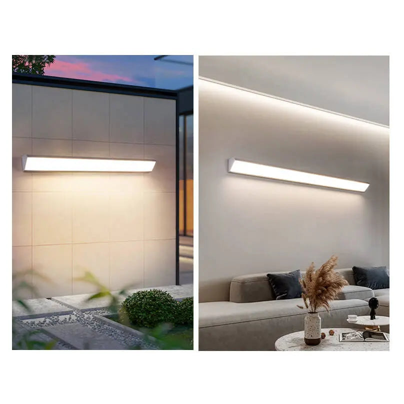 Modern Minimalist Aluminum Acrylic Waterproof Long Outdoor Indoor LED Wall Sconce Lamp Cuvalon
