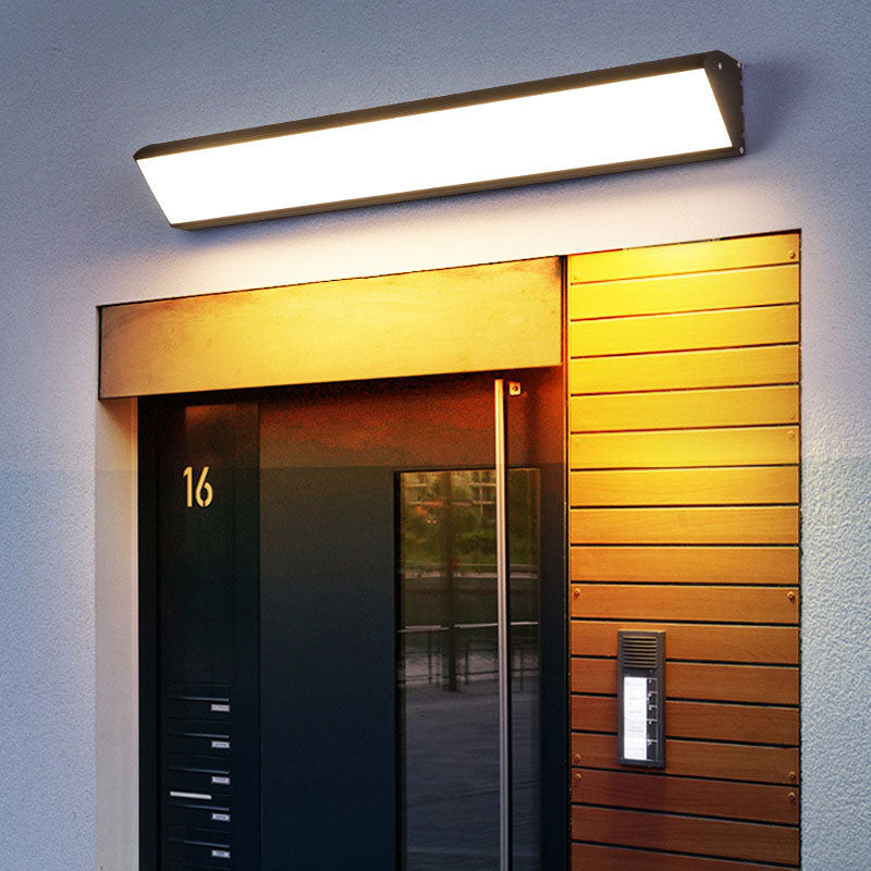 Contemporary Industrial Rectangular Aluminum PC Waterproof LED Wall Sconce Lamp For Outdoor Patio Cuvalon