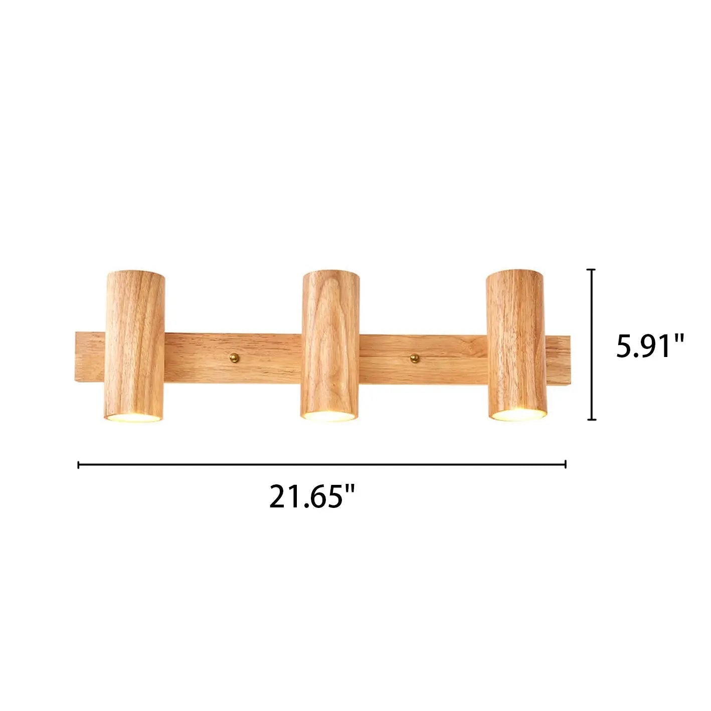 Modern Minimalist Wood Track Spotlight 1/2/3 Light Wall Sconce Lamp Cuvalon