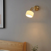 Modern Minimalist Striped Ceramic Jar 1-Light Wall Sconce Lamp Cuvalon