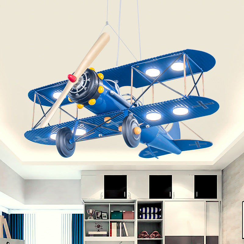 Contemporary Creative Kids Aircraft Hardware Acrylic LED Chandelier For Bedroom Cuvalon