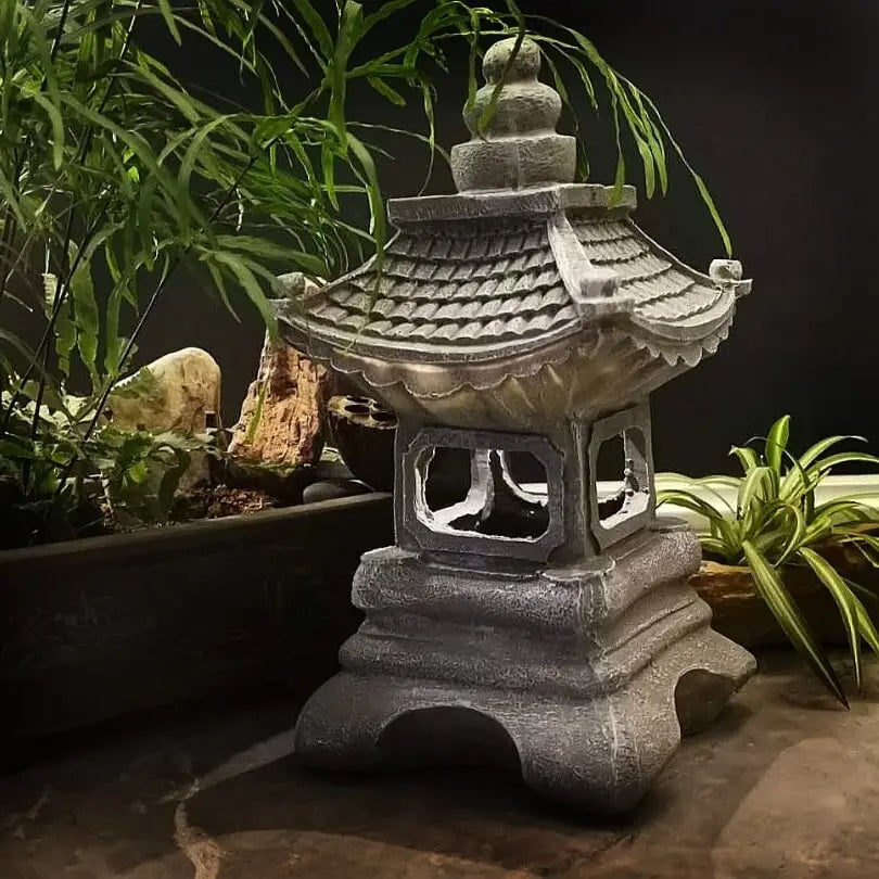 Japanese Zen Solar Waterproof Pagoda Stone LED Outdoor Garden Decoration Landscape Light Cuvalon