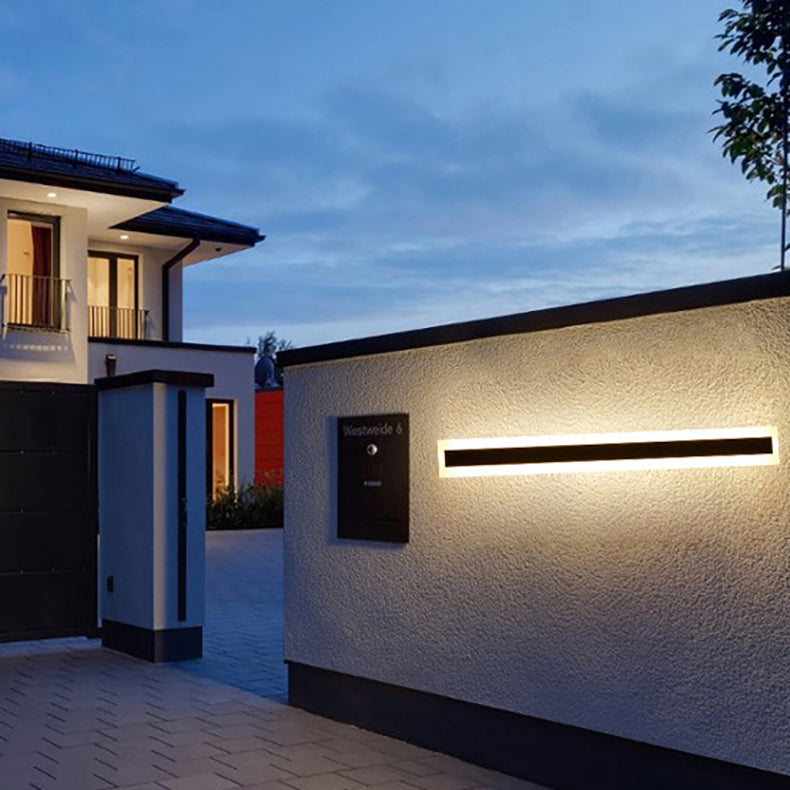 Modern Minimalist Long Rectangular Aluminum Acrylic LED Wall Sconce Lamp For Garden Cuvalon