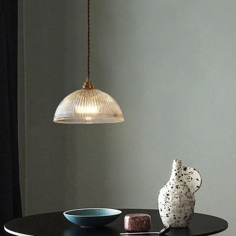 Modern Simple Clear Glass Dome Pot Lid 1-Light Pendant Light Cuvalon