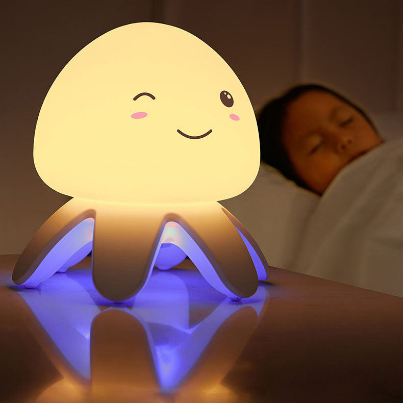 Creative Silicone Jellyfish Music USB Rechargeable Remote Control LED Night Light Table Lamp Cuvalon