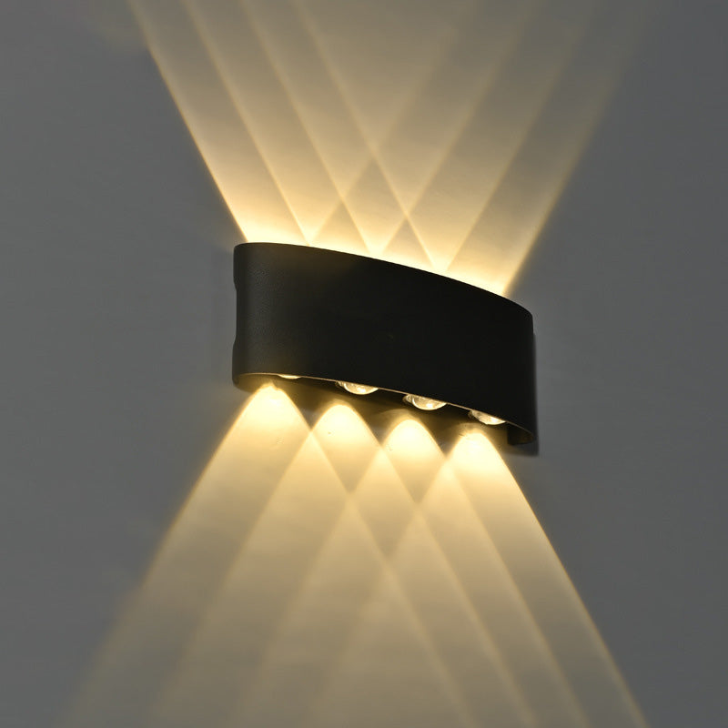 Modern Minimalist Waterproof Cylinder Rectangular Aluminium Iron Acrylic LED Wall Sconce Lamp For Outdoor Patio Cuvalon