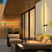 Modern Minimalist Waterproof One Word Long Iron Acrylic LED Outdoor Wall Sconce Lamp For Garden Cuvalon