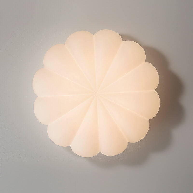 Contemporary Nordic PE Shade Kid's Flowers LED Flush Mount Ceiling Light For Bedroom Cuvalon
