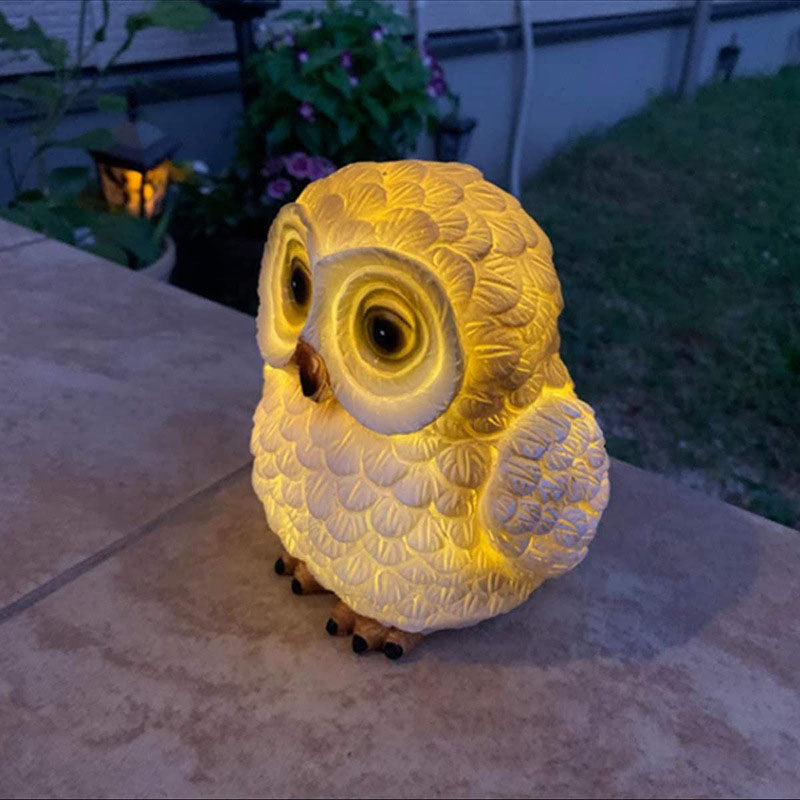 Solar Modern Creative Resin Owl Decoration LED Outdoor Landscape Light Cuvalon