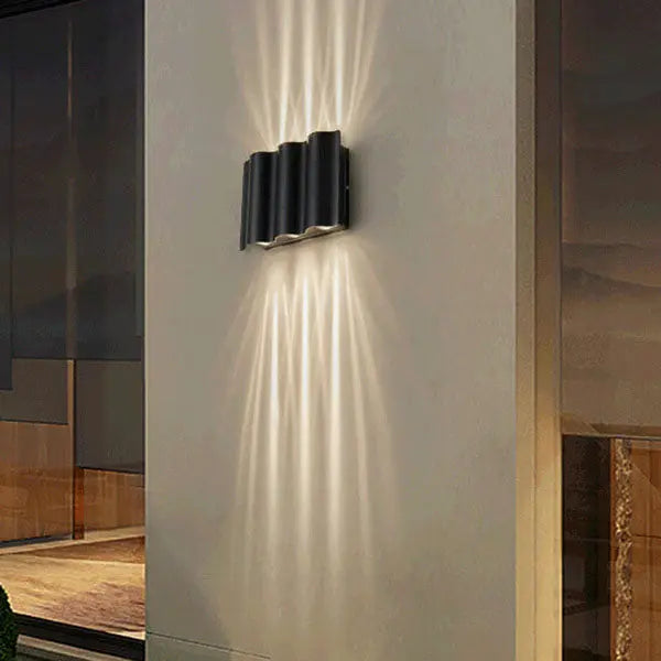 Modern Wave Aluminum Waterproof LED Outdoor Wall Sconce Lamp Cuvalon