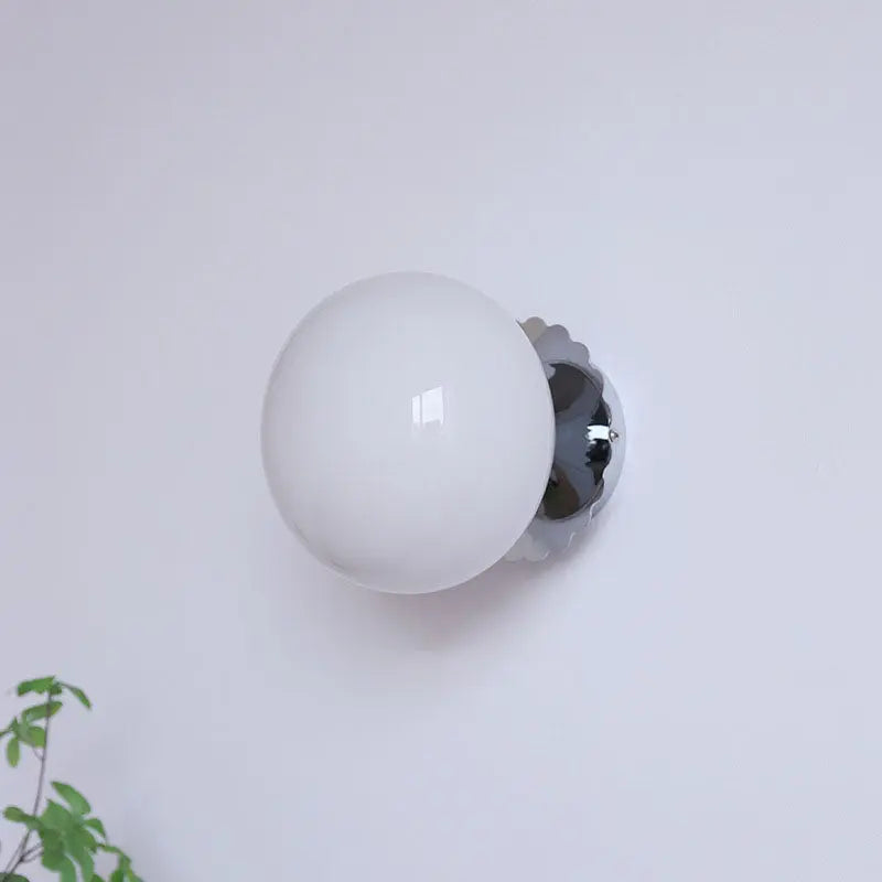 Modern Vintage Minimalist Iron Glass Round Head 1-Light Wall Sconce Lamp Cuvalon