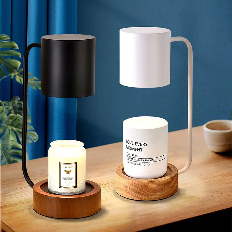 Japanese Minimalist Wood Timing Dimming 1-Light Melting Wax Table Lamp Cuvalon
