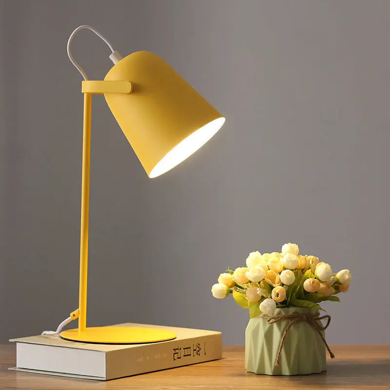 Nordic Macaron Color Creative Iron Bucket Design 1-Light Table Lamp Cuvalon