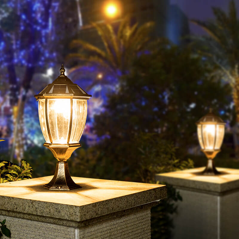 Outdoor Solar Waterproof Aluminum Glass 1-Light Lawn Landscape Light Cuvalon