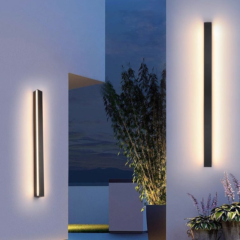 Modern Minimalist Long Rectangular Aluminum Acrylic LED Wall Sconce Lamp For Garden Cuvalon