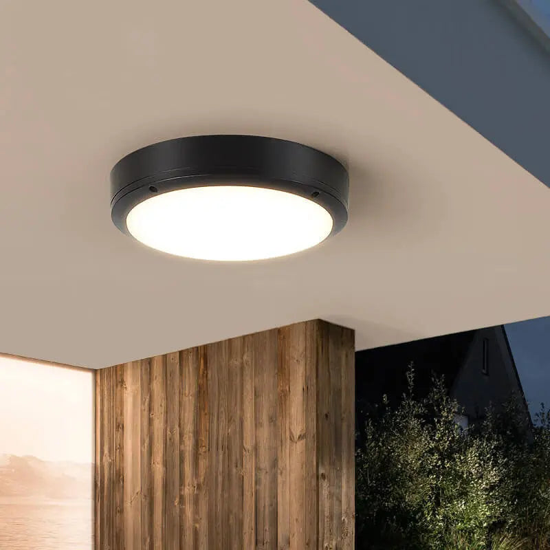 Simple Outdoor Waterproof Aluminum Round LED Flush Mount Ceiling Light Cuvalon