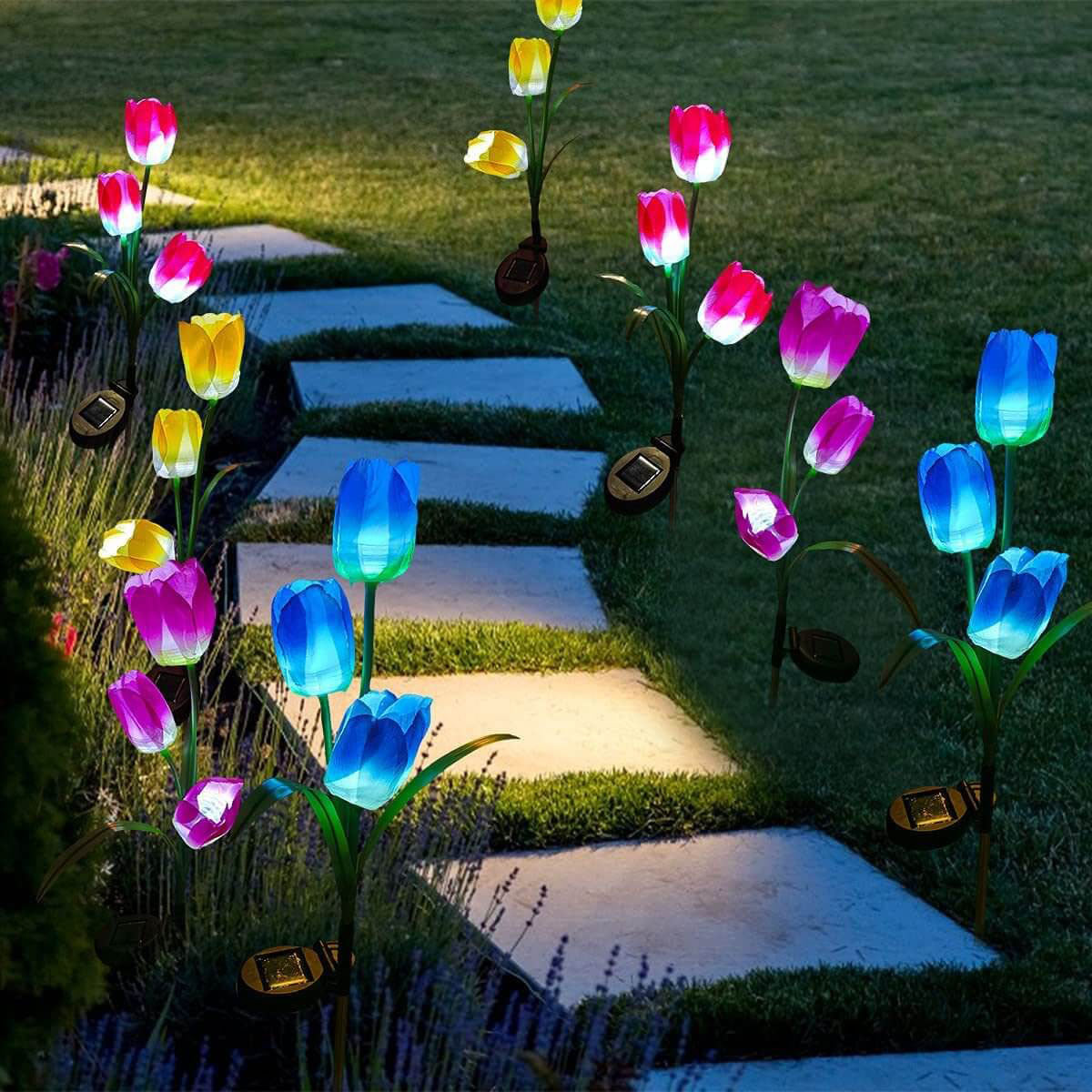 Outdoor Solar Tulip LED Waterproof Lawn Ground Decorative Insert Landscape Light Cuvalon