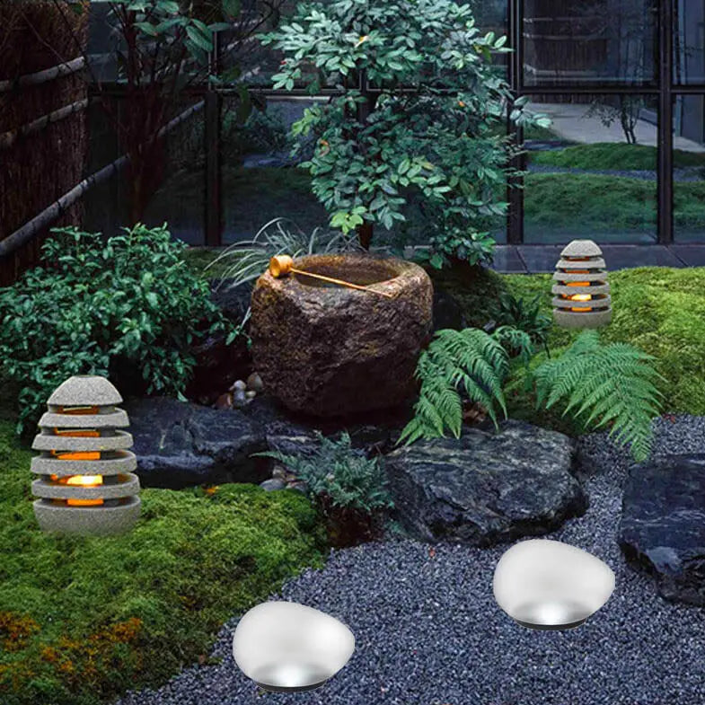 Solar Pebble ABS Sandblasted Glass LED Outdoor Landscape Light Cuvalon