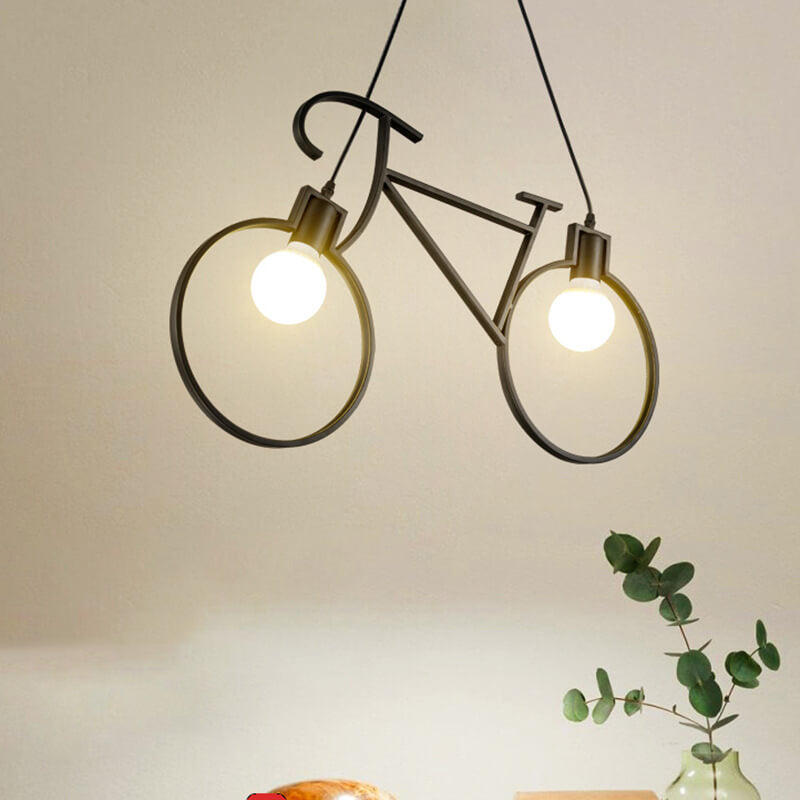 Modern Creative Bicycle Shape Iron 2-Light Kids Chandelier Cuvalon