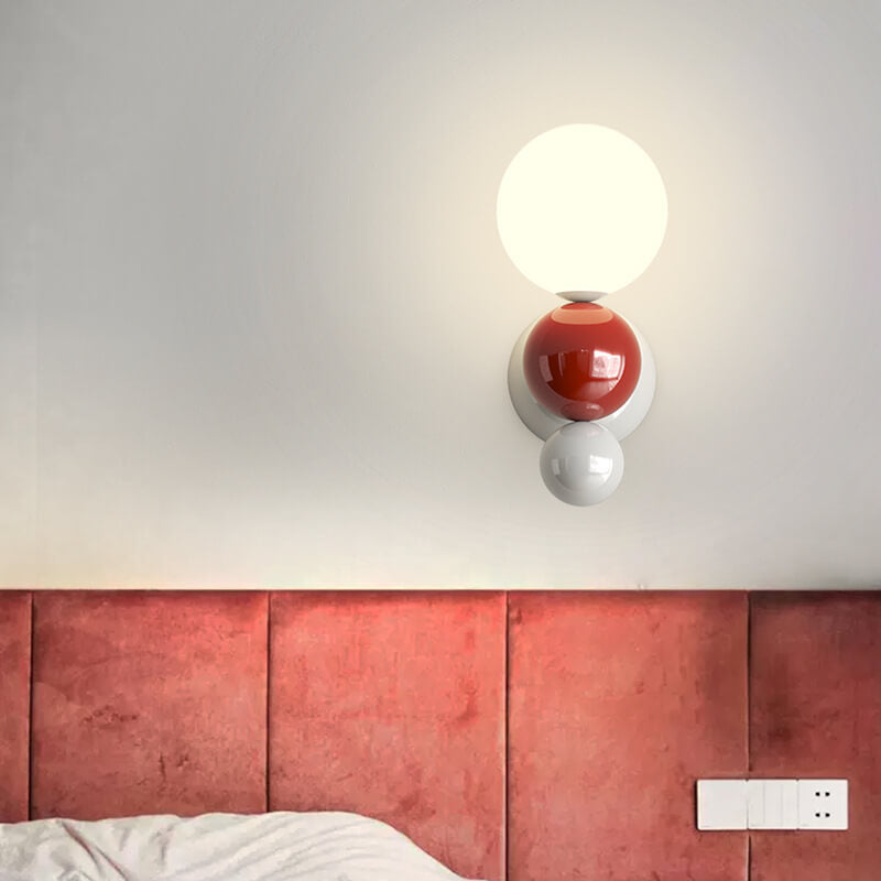 Modern Cream Style Children's Wrought Iron Sphere 1-Light Wall Sconce Lamp Cuvalon