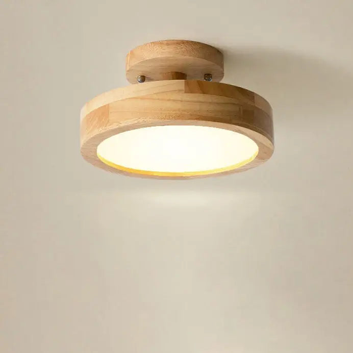 Nordic Log Round LED Semi-Flush Mount Ceiling Light Cuvalon