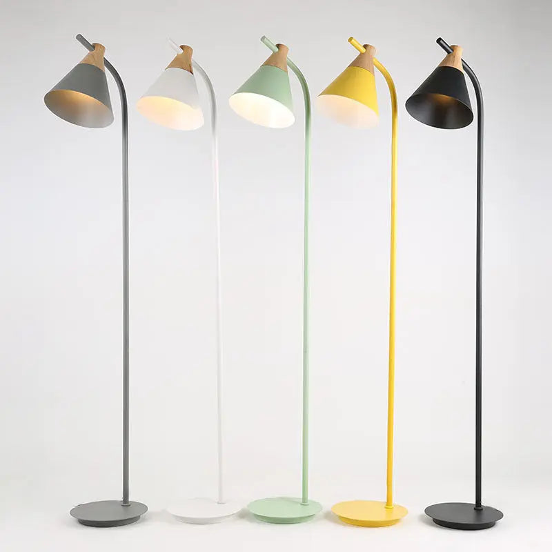 Nordic Creative Macaron Cone Shade 1-Light Standing Floor Lamp Cuvalon