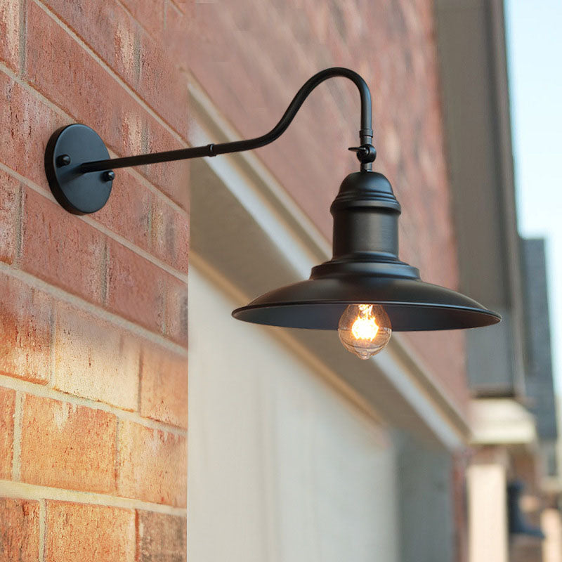 Traditional Vintage Horn Iron 1-Light Outdoor Wall Sconce Lamp For Entryway Cuvalon