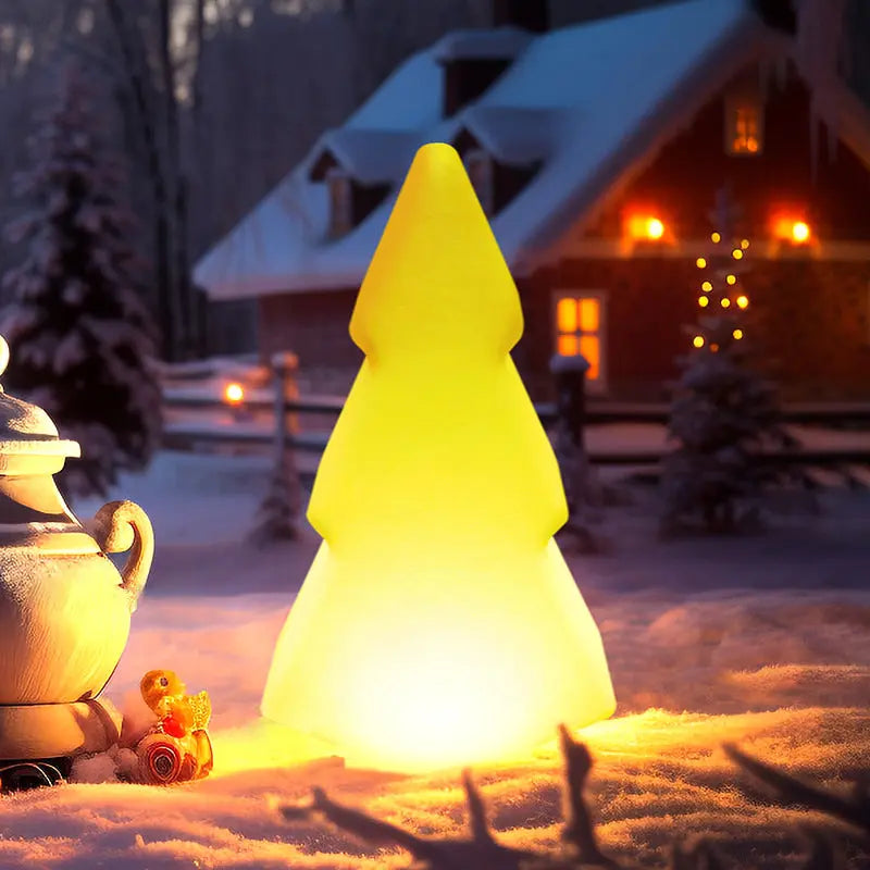Modern Art Deco Waterproof Solar Rechargeable PE Christmas Tree LED RGB Landscape Lighting Outdoor Light For Garden Cuvalon