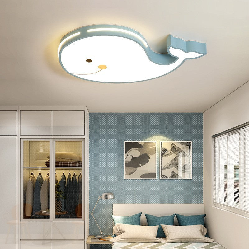 Contemporary Creative Cartoon Whale Acrylic LED Kids Flush Mount Ceiling Light For Bedroom Cuvalon