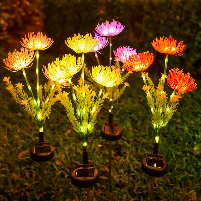 Modern Art Deco Waterproof Solar Plastic Stainless Steel ABS Simulated Flower LED Landscape Light For Garden Cuvalon