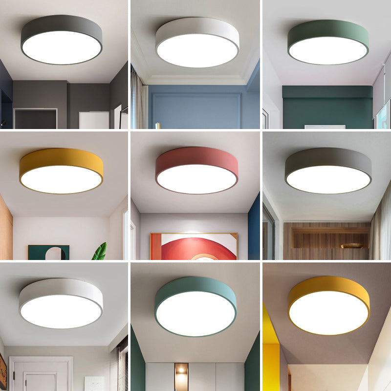 Modern Minimalist Round Iron Acrylic LED Flush Mount Ceiling Light For Living Room Cuvalon