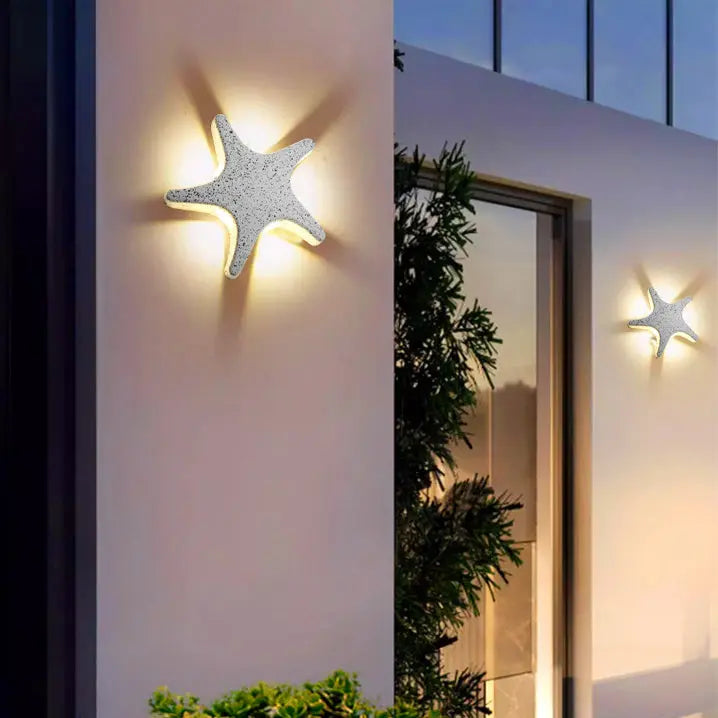 Contemporary Simplicity Aluminum Starfish Design LED Waterproof Wall Sconce Lamp For Outdoor Patio Cuvalon