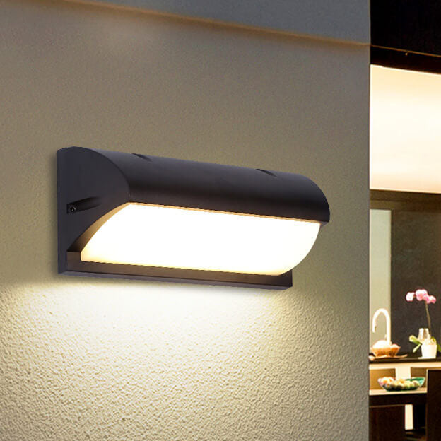 Modern Simple Geometry Outdoor Waterproof Sensor LED Wall Sconce Lamp Cuvalon