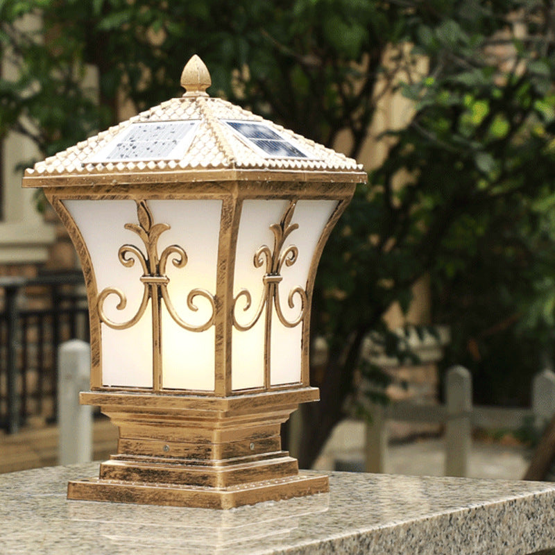 Modern Vintage Waterproof Patio Solar Outdoor Column Head Light Cuvalon