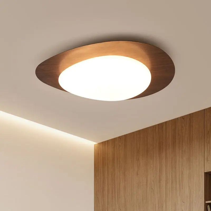 Contemporary Scandinavian Pebble Shape Iron Acrylic LED Flush Mount Ceiling Light For Bedroom Cuvalon