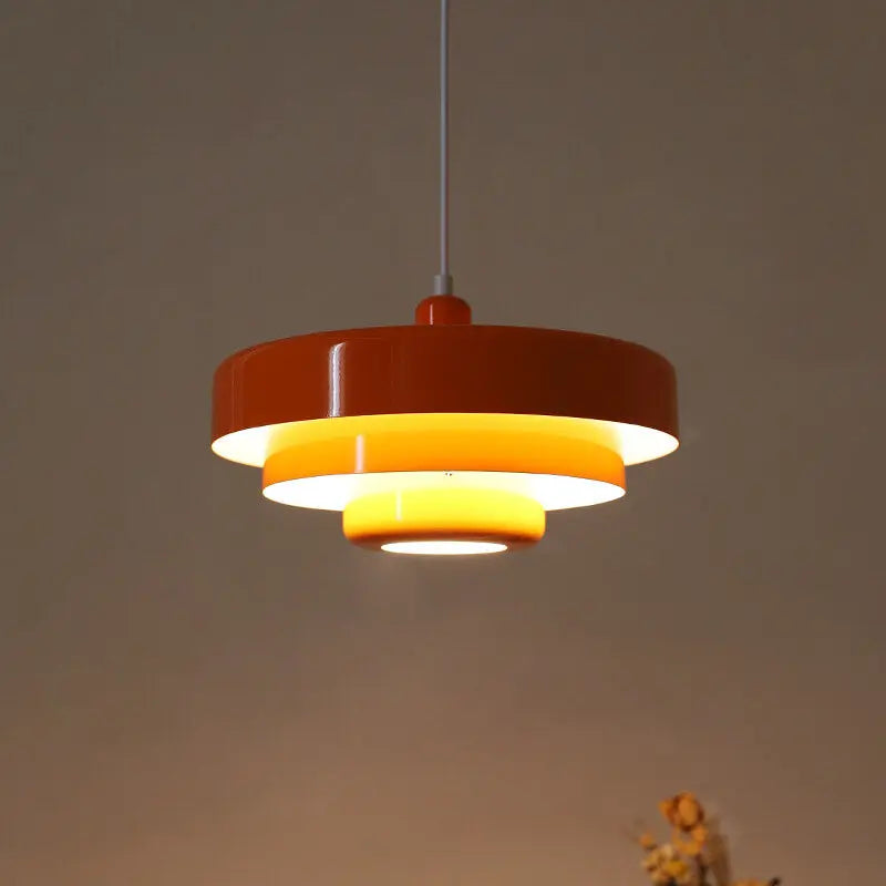 Nordic Vintage Multi-Layered Round Metal 1-Light Pendant Light Cuvalon