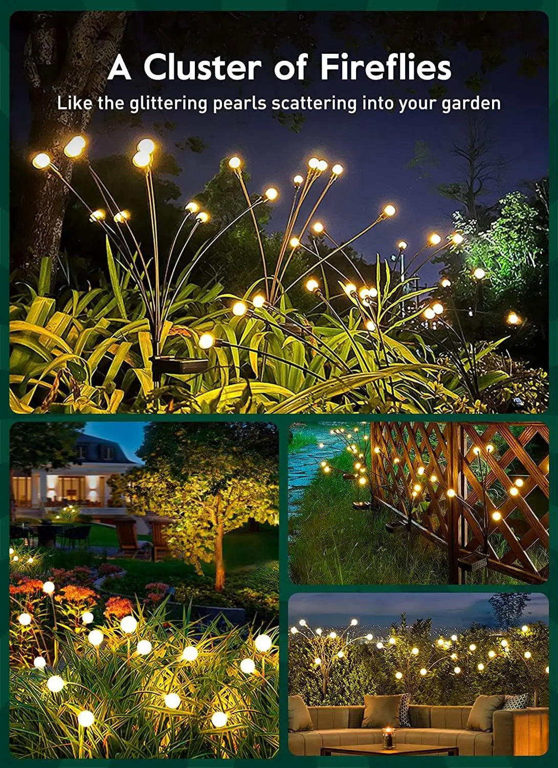 Modern Decorative Solar Firefly Waterproof ABS LED Lawn Insert Ground Outdoor Landscape Lighting Cuvalon