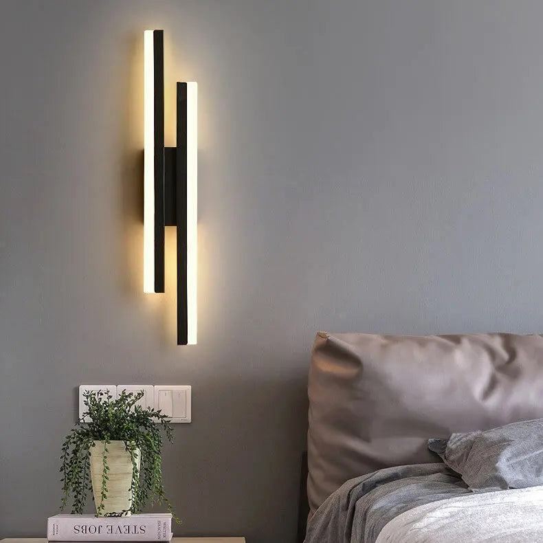 Modern Minimalist Lines Iron Acrylic LED Wall Sconce Lamp Cuvalon
