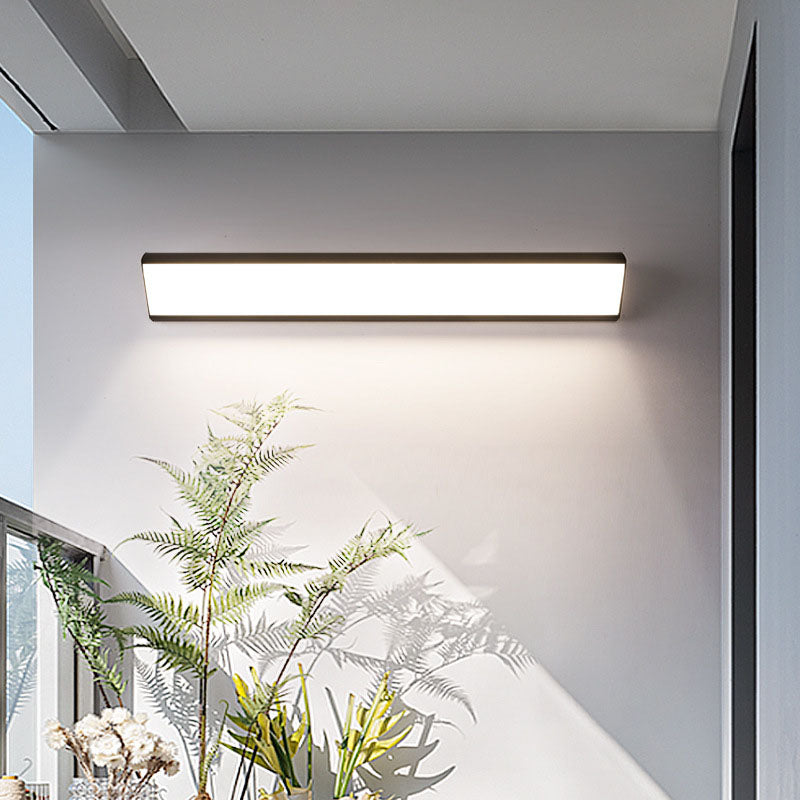 Contemporary Industrial Rectangular Aluminum PC Waterproof LED Wall Sconce Lamp For Outdoor Patio Cuvalon