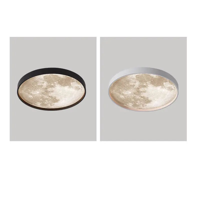 Nordic Creative Moon Round LED Flush Mount Ceiling Light Cuvalon