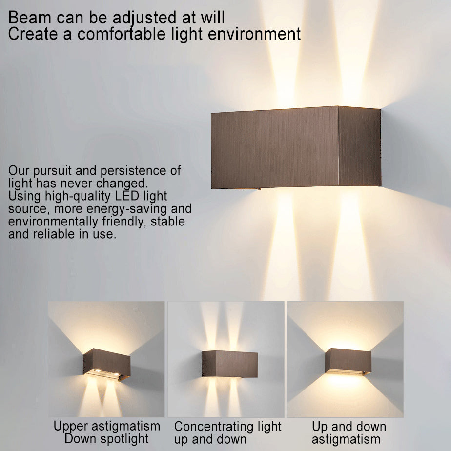 Nordic Minimalist Aluminum Square Flat Adjustable Beam LED Reading Wall Sconce Lamp Cuvalon